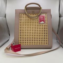 SamanthaVega サマンサヴェガ　レトロホリデーバイカラーかごバッグ　ピンク　合成皮革　未使用品