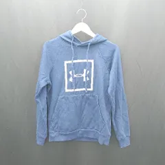 ◇ ⊇ UNDER ARMOUR アンダーアーマー ロゴ入り 長袖 スウェット パーカー トレーナー サイズ SM ネイビー系 レディース E  【1412260021340】