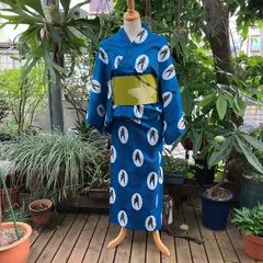 大人浴衣粋なストライブツバメ✖️縞紺白赤シンプル