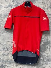 JH945 カステリ CASTELLI ROSSO CORSA 裏起毛 半袖 サイクルジャケット 赤 M