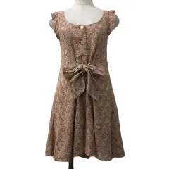 スナイデル SNIDEL オールインワン サロペット ショート バックオープン リボン フリル 総レース 刺繍 ノースリーブ F ピンク