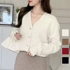 Vネックカーディガン 秋 冬 韓国ファッション 10代 20代 30代 レディース 可愛い 大人カジュアル シンプル 長袖 無地 上品 綺麗 ニット