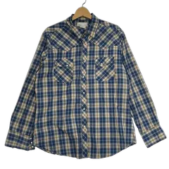 70~80's/70～80年代 Wrangler/ラングラー WRANCHER SHIRTS ウエスタンシャツ チェック 長袖 シャツ スナップボタンダウン メンズ ブルー/イエロー/その他
