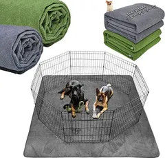LOOBANI 洗えるペットシーツ ペットマット おしっこマット ペット用 トイレ下敷きマット 168x125CM グレー+グリーン( グレー+グリーン「2枚」,  168x125CM)のサムネイル