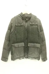 【中古】 AZUL by moussy メンズダウンジャケット M ニット切替ナイロンダウンジャケット AZUL by moussy M ライトグレー 無地