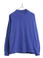【お得なクーポン配布中!】 90s USA製 OLD GAP モックネック 長袖 Tシャツ メンズ M 古着 / 90年代 オールド ギャップ 無地 ロンT ヘビーウェイト シングルステッチ 青