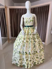 美品★値下げ中！フレッシュエレガンス ❇︎ クリームイエロー花刺繍ドレス