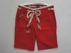 ★5 新品 未使用 ミスブルマリン miss blumarine マメール アウトレット 子供服 女の子 8歳 約 130cm パンツ ハーフ丈 赤 春 夏 ボトムス ガールズ 女児 キッズ 【中古】 ユーズド リサイクル こども