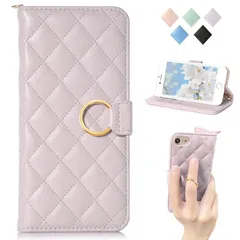 MAGICASE FOR iPhonese第2世代 第3世代 ケース 手帳型 iphone se2 ケース 手帳型 iphone8 ケース 手帳型 iphone7ケース 手帳型リング付きチェック柄 刺繍 アイフォンSE se3 2022 おしゃれ シンプル 0