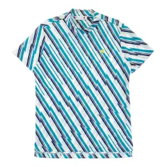 サイズ：M LECOQ GOLF ルコックゴルフ  ハイネック 半袖Tシャツ 総柄 ブルー系 [240101226895]# ゴルフウェア メンズ ストスト