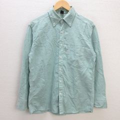 Q■モンベル/MONT-BELL コアスパン オックスフォードシャツ/長袖■緑系【メンズM】MENS/99【中古】