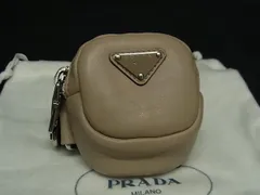 ■極美品■ PRADA プラダ レザー 小物入れ マルチケース アームポーチ レディース メンズ ベージュ系 BP2419