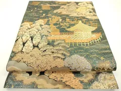 帯2991 ●服部織物謹製 高級 正絹 六通 袋帯 華文 花文 A9793 ○高級 正絹 唐織 六通 袋帯 華文 花文 - メルカリ