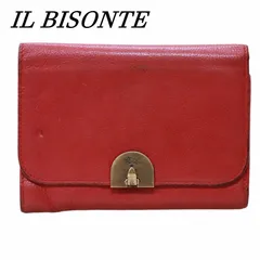 IL BISONTE イルビゾンテ 財布 ウォレット 三つ折り財布 レザー RED/赤