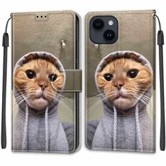 【在庫セール】KENHONER iPhone 14 / 13 ケース手帳型 13 スマホケース 携帯カバー レザー 耐衝撃 耐摩擦 全面保護 マグネット式 カード収納 スタンド機能 手触りが良い 人気 上質 6.1インチ対応 黄色い猫