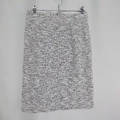 ◇ ⊂ PLST プラステ ツイード風 ひざ丈 タイト スカート サイズM グレー ブラック レディース E  【1409100014372】