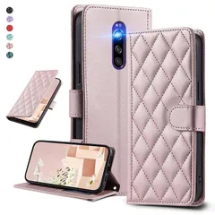 UnivoColors Sony Xperia 1（SO-03L/SOV40) キルティグレザー調 手帳型ケース エレガント 高質PU マグネット開閉式 カード収納機能 スタンド機能 液晶全面保護 レンズ保護 ストラップ付属(ゴールドピンク) 1