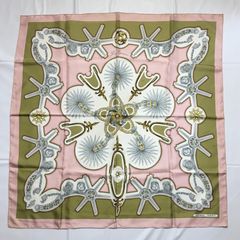 2506-197｜美品｜エルメス カレ 90 スカーフ シルク ネイビー