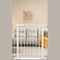 unumum ベビーゲート 設置幅75-86cm ホワイト ペットゲート 犬 自動ロック バリアフリー ゲート 階段上 扉開閉式 赤ちゃん 突っ張り式 オートクローズ機能 拡張可能 壁 開閉式 保護 高さ78cm