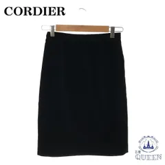 ☆美品☆ CORDIER コルディア スカート ひざ丈 レディース シンプル ブラック キュプラ 901-767 送料無料