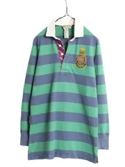 【お得なクーポン配布中!】 ラグビー ラルフローレン ボーダー 長袖 シャツ ワンピース レディース M 古着 ポロ RUGBY ラガーシャツ ミニ丈 ひざ上丈 ワンピ ツートン