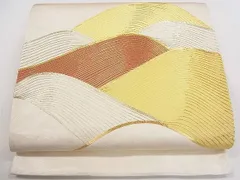平和屋着物■六通太鼓柄袋帯　駒刺繍　重ね山文　金銀糸　逸品　ab3765