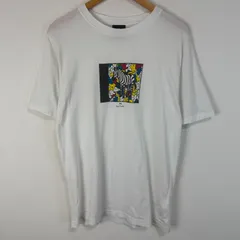 PS Paul Smith ポールスミス Tシャツ 半袖 クルーネック Zebra Hands ゼブラハンズ プリント ロゴ ホワイト Mサイズ メンズ 古着 ストリート