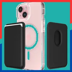 【人気商品】【人気カラーシリーズ新登場】Sinjimoru Magsafe対応 ヴィーガンレザーカードウォレット、強力磁力 3枚収納 カード収納可能 固定クリップ内蔵 背面マグネットカードホルダー iPhone 16 Pro Plus Promax iPhon