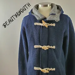 ビューティー&ユースBEAUTY&YOUTHウールブレンドダッフルコートネイビー