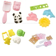 13種類 かわいい ライス 型 おにぎり 型　大集合 パンダ うさぎ いるか 花　クマ　ゾウ　さかな　お弁当　遠足　運動会 【 Shop ACD オリジナル ハンドタオル セット 】