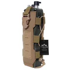 【在庫セール】タンカラー 対応 PRC148/PRC152 カーキ ベルクロ モール対応 ボトルホルダー ドリンクホルダー ダミー無線機 サバゲーポーチ タクティカルポーチ 無線ポーチ (ブラウン) トランシーバーポーチ 無線機ケース 無線機ポーチ ラジオポー