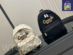 COACHリュック ナイロン レザー 内側花柄 総柄 ブラック Cロゴ A4可 COACHリュック ナイロン レザー 内側花柄 総柄 ブラック Cロゴ