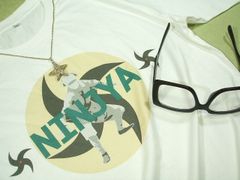 忍者Ｔシャツ　手裏剣　ニンジャのＴシャツ　忍術Ｔシャツ　NINJYA T-shirt　ジャパニーズクール