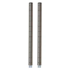 【在庫処分】後付け 業務用 diy 追加パーツ 収納力アップ ADD-BN1930 頑丈 長さ31cm ジョイント付き ポール径19mm 2本セット 防サビ加工 支柱 黒 高さ延長ポール スチールラックパーツ 30cmモデル ラック ブラック ルミナス ドウシ