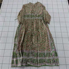 ◇ Θ CRAFT STANDARD BOUTIQUE 花柄 長袖 ロング丈 シャツ ワンピース サイズF グリーン系 レディース E  【1509180011442】