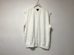 本物エイチアンドエムH&MコットンスウェットジレベストメンズサーフアメカジミリタリーストリートスケーターワークビジネススーツモードゴルフドレスXLオフホワイト白