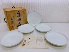 人間国宝・井上萬二 本人作 高台皿 ペア - メルカリ