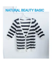 ナチュラルビューティーベーシック  カーディガン ストライプ M サイズ  NATURAL BEAUTY BASIC