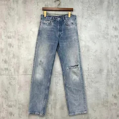 美品 ZARA ダメージデニムパンツ ストレート 34　★ ■■