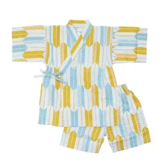 甚平 男の子 80cm 90cm 95cm じんべい 矢絣 上下組 ベビー 夏 くろわっさんすべべ 夏祭り イエロー ネイビー