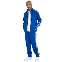 PRO CLUB SUNSET TRACK SET UP【ROYAL BLUE】 (M・L・XL・2XL)(プロクラブ 通販 メンズ 大きいサイズ セットアップ 上下 セット ジャージ トラックジャケット トラックパンツ ジョガーパンツ)