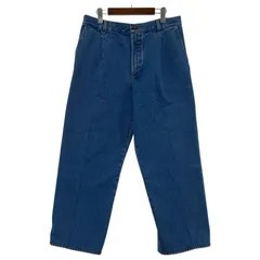 クリスタセヤ　イタリア製 濃い青 ストレートデニム CRISTASEYA BLEACHED DENIM PLEATED TROUSERS – PORT