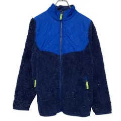 Champion フリース ジャケット チャンピオン L ブルー ネイビー フルジップ キルティング ポケット付き 古着卸 アメリカ仕入 a610-7296