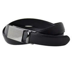 本革 オートロックベルト《5メタルヘリンボーンブラックシボ》 新品 未使用牛革 本革 レザー 穴なし カット可能 ビジネスベルト 【C7T】【メール便3】 ファッション