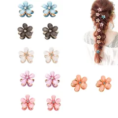 ヘアクリップ ミニ 花 前髪クリップ バンスクリップ 12個セット 可愛い 髪飾り ヘアアクセサリー 髪留め 大人 結婚式 パーティー 誕生日