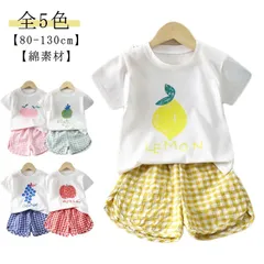 キッズ セットアップ 半袖 上下セット Tシャツ ショートパンツ ベビー服 女の子 男の子 コットン 綿 赤ちゃん 子供服 おしゃれ 夏 半ズボン 短パン シンプル フルーツ チェック柄 果物 薄手 #pop749
