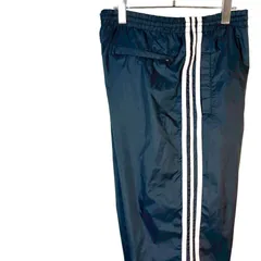 アディダスAdidasサイドラインウィンドブレーカーパンツナイロンパンツシャカシャカトラックパンツ3本線スリーストライプ裾ジッパー黒ブラック白ホワイトロゴ刺繍アウトドアスポーツvintageヴィンテージ50630