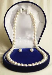 ♥日本産♥ガラスパールネックレス＆イヤリングセット 新品・未使用