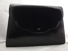 HANAE MORI　ハナエモリ　レザー　パーティバッグ ブラック クラッチバッグ