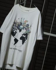 '92 USA made Jim Morris "Human-i-Tees" animal print Tee 1992年 ジムモリス USA製 シングルステッチ アニマル プリント 半袖 Tシャツ エクリュ 白系
